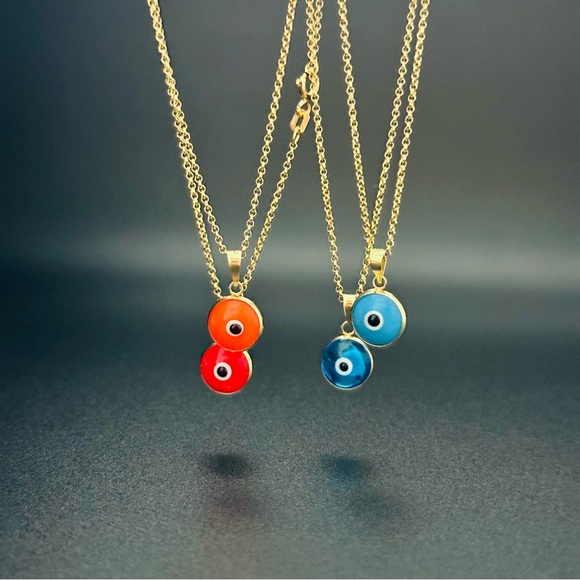 14 Carat Gold Evil Eye Pendant (Price for 1 piece, without chain) - Picture 11 of 11